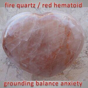 hematoid / fire quartz HEART stone rock crystal GROUNDING